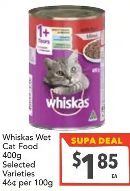 Supa Valu Whiskas Wet Cat Food Selected Varieties offer