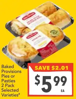 Supa Valu Baked Provisions Pies or Pasties Selected Varieties offer