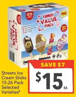 Supa Valu Streets Ice Cream Sticks Selected Varieties offer