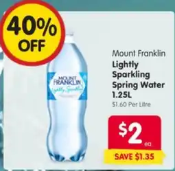 Spar Mount Franklin Lightly Sparkling Spring Water offer