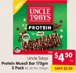 Spar Uncle Tobys Protein Muesli Bar offer