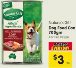 Spar Nature's Gift Dog Food Can offer