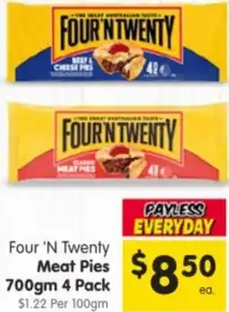 Spar Four 'N Twenty Meat Pies 700gm offer