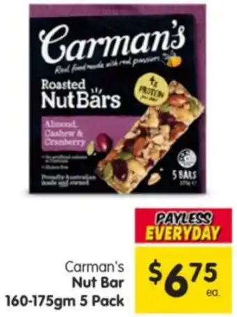 Spar Carman's Nut Bars offer
