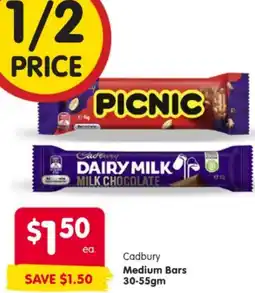 Spar Cadbury Medium Bars offer