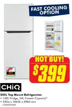 The Good Guys 202l top mount refrigerator offer