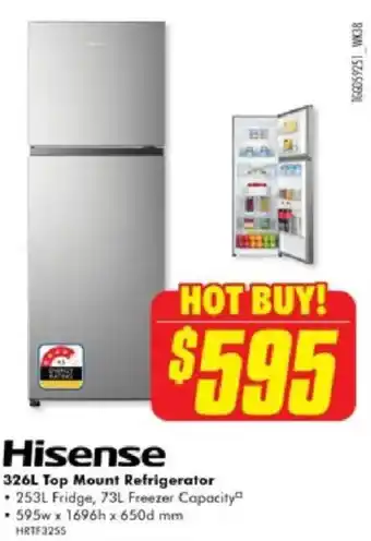 The Good Guys 326L Top Mount Refrigerator offer