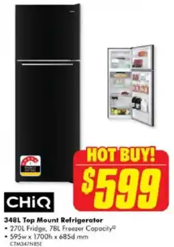 The Good Guys 348L Top Mount Refrigerator offer