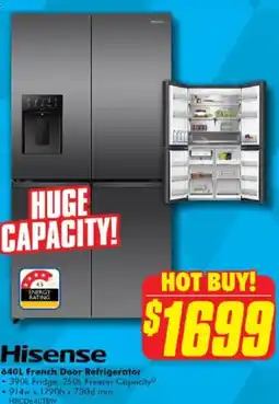 The Good Guys Hisense 640L French Door Refrigerator offer