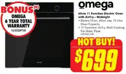 The Good Guys omega 60cm 11 Function Electric Oven with Airfry offer
