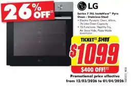 The Good Guys Series 7 76L InstaView Pyro Oven offer