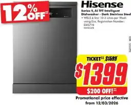 The Good Guys Series 9 ai tft intelligent dishwasher Dark Stainless Steel offer