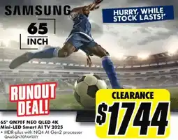 The Good Guys 65 qn70f neo qled 4k mini led smart ai tv offer