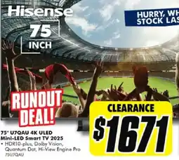 The Good Guys 75 u7qau 4k uled mini led smart tv 2025 offer