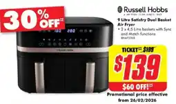 The Good Guys Satisfry Dual Basket Air Fryer offer