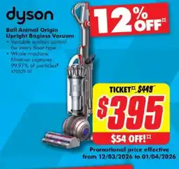 The Good Guys Ball Animal Origin Upright Bagless Vacuum offer