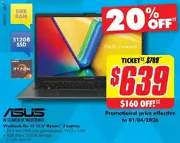 The Good Guys Vivobook go 15 15 6 ryzen 3 laptop offer