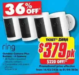 The Good Guys Outdoor Camera Plus Battery 4 Camera offer