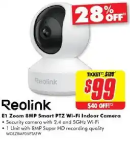 The Good Guys E1 zoom 8mp smart ptz wifi indoor camera offer