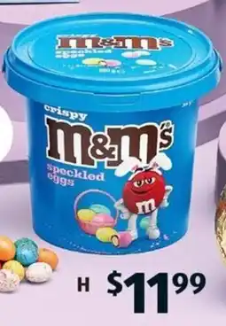 ALDI M&ms crispy speckled eggs bucket offer