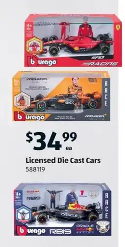 ALDI Licensed Die Cast Cars offer