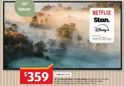 ALDI 50 4k ultra hd smart tv with webos offer