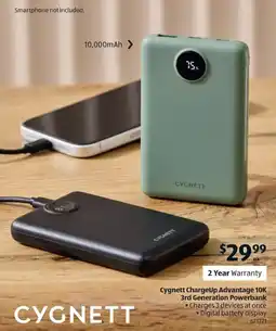 ALDI Cygnett ChargeUp Advantage 10K 3rd Generation Powerbank offer