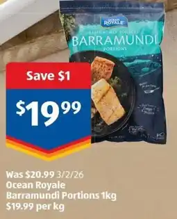 ALDI Ocean Royale Barramundi Portions offer