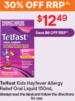 Discount Drug Stores Telfast kids hayfever allergy relief oral liquid offer