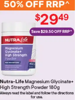Discount Drug Stores Nutra-life magnesium glycinate+ high strength powder offer