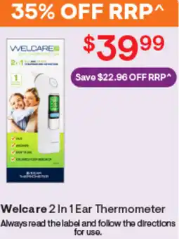 Discount Drug Stores Welcare 2 in 1 ear thermometer offer