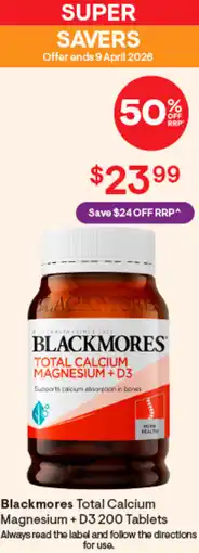 Discount Drug Stores Blackmores total calcium magnesium+d3 offer