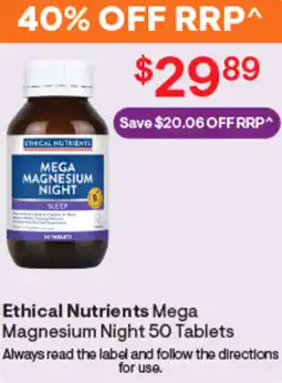 Discount Drug Stores Ethical nutrients mega magnesium night offer
