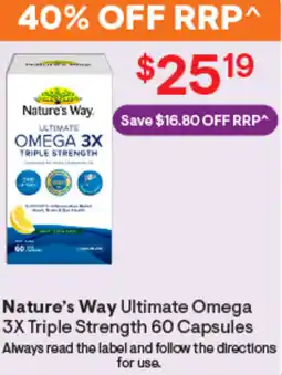 Discount Drug Stores Nature's way ultimate omega 3x triple strength offer