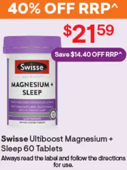 Discount Drug Stores Swisse ultiboost magnesium + sleep offer