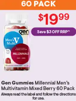 Discount Drug Stores Gen gummies millennial men's multivitamin mixed berry offer
