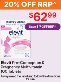 Discount Drug Stores Elevit pre-conception & pregnancy multivitamin offer