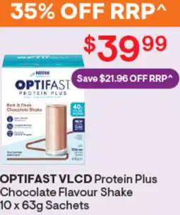 Discount Drug Stores Optifast vlcd protein plus chocolate flavour shake offer