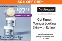 Discount Drug Stores Neutrogena visible repair regenerating cream offer