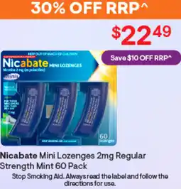 Discount Drug Stores Nicabate mini lozenges regular strength mint offer
