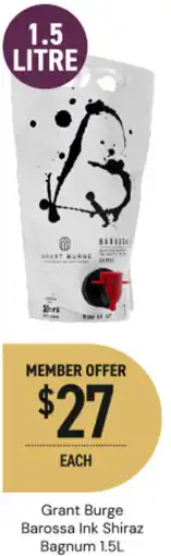 Dan Murphy's Grant Burge Barossa Ink Shiraz Bagnum offer