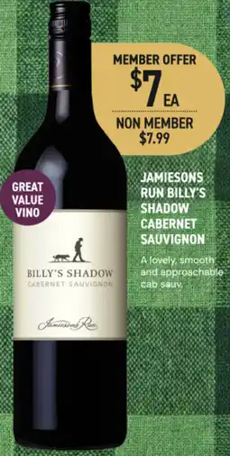 Dan Murphy's Jamiesons run billy's shadow cabernet sauvignon offer