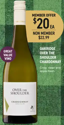 Dan Murphy's Oakridge over the shoulder chardonnay offer