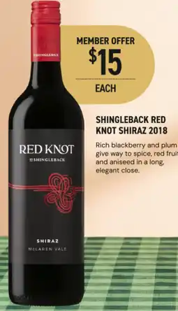 Dan Murphy's Shingleback red knot shiraz 2018 offer