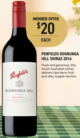 Dan Murphy's Penfolds koonunga hill shiraz 2016 offer