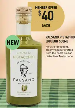 Dan Murphy's Paesano pistachio liqueur offer