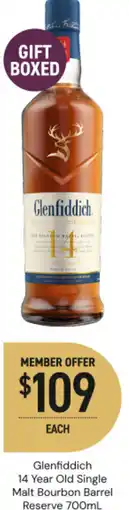 Dan Murphy's Glenfiddich 14 Year Old Single Malt Bourbon Barrel Reserve offer