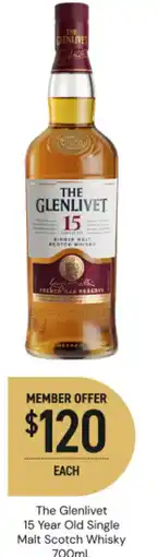 Dan Murphy's The Glenlivet 15 Year Old Single Malt Scotch Whisky offer