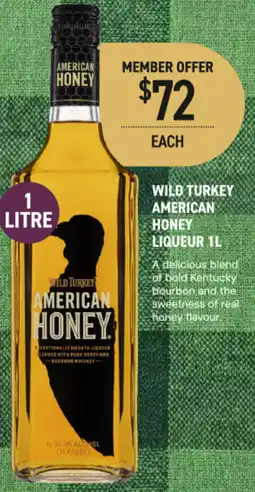 Dan Murphy's Wild turkey american honey liqueur offer