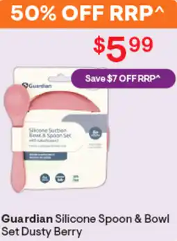 Discount Drug Stores Guardian silicone spoon & bowl set dusty berry offer